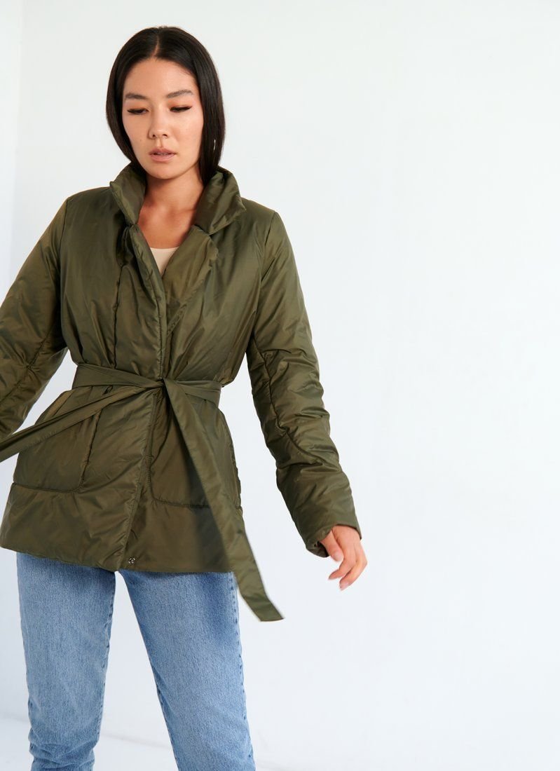 Jacket with a khaki belt