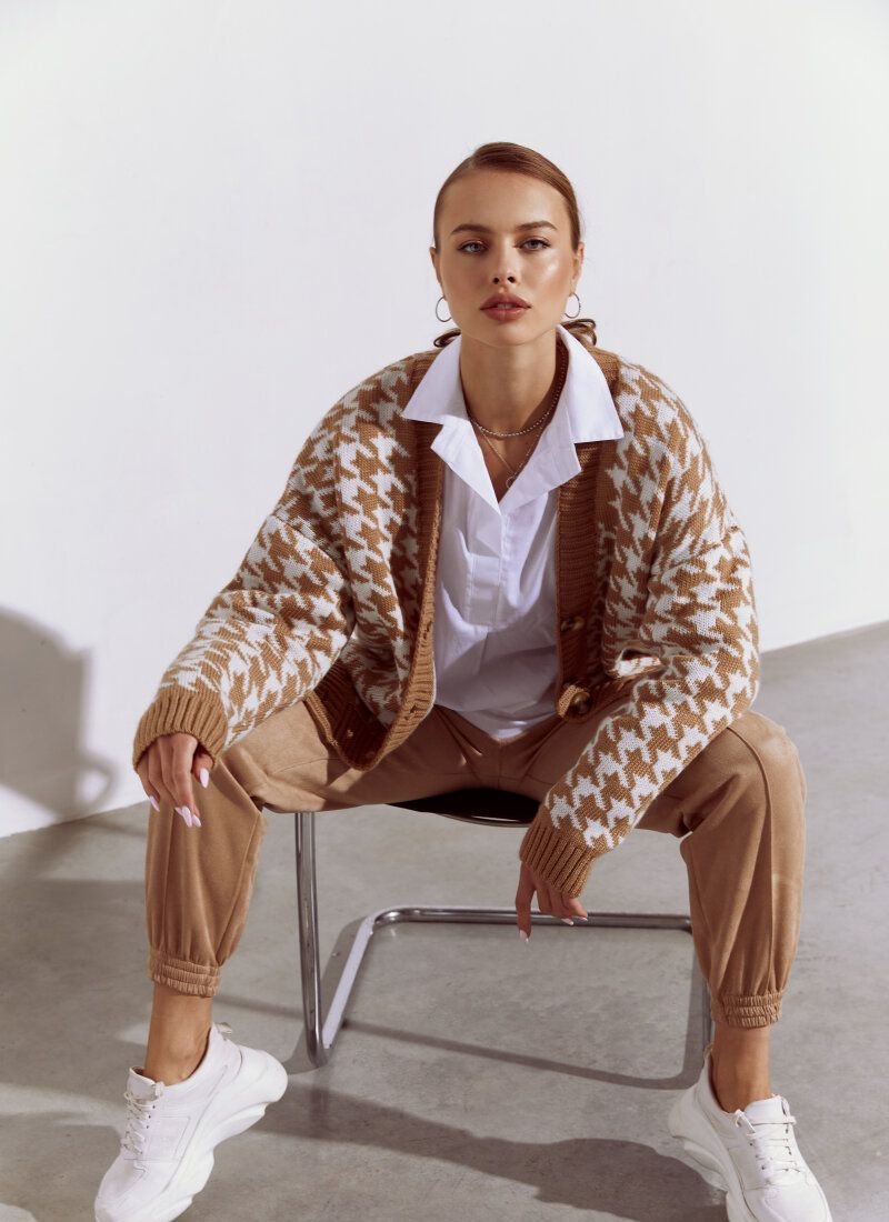 Suede jogger trousers