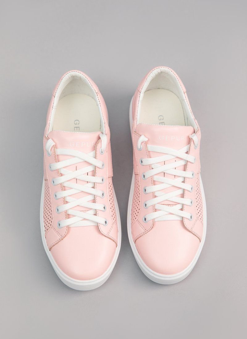 Sneakers of a pink shade made of genuine leather