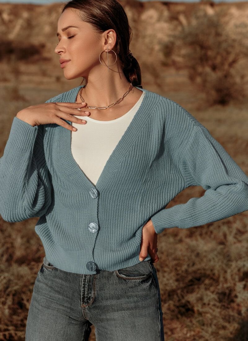 Menthol Cropped Cardigan