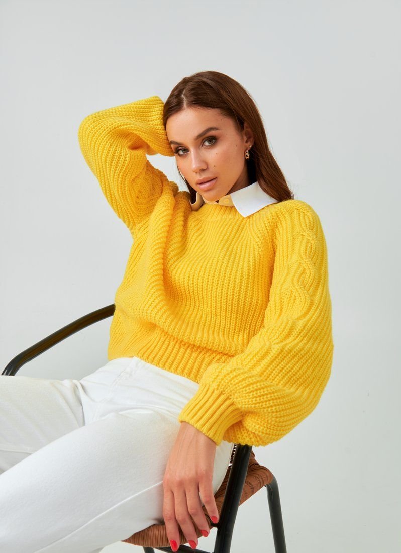 Bright yellow sweater