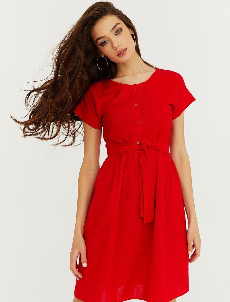Laconic red dress