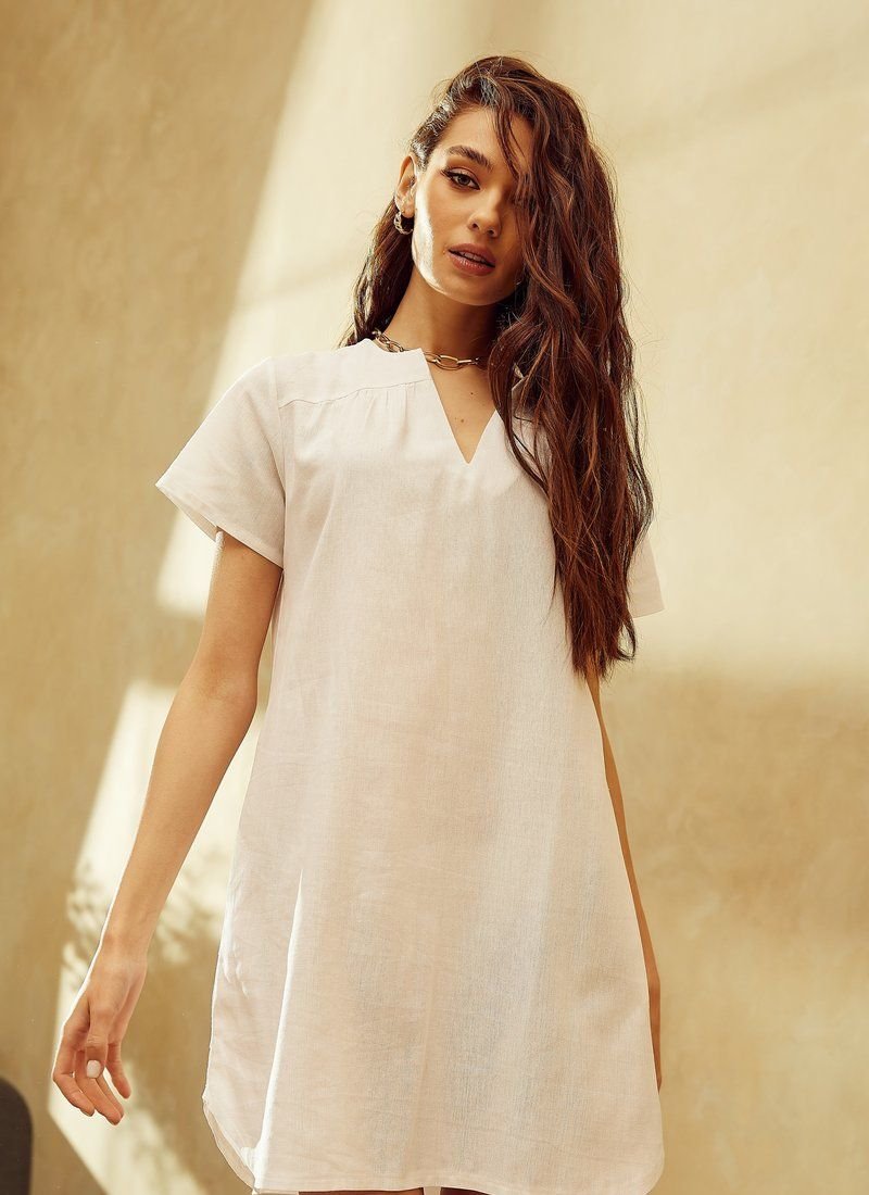 White flared dress