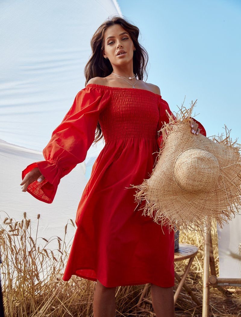Red Linen dress