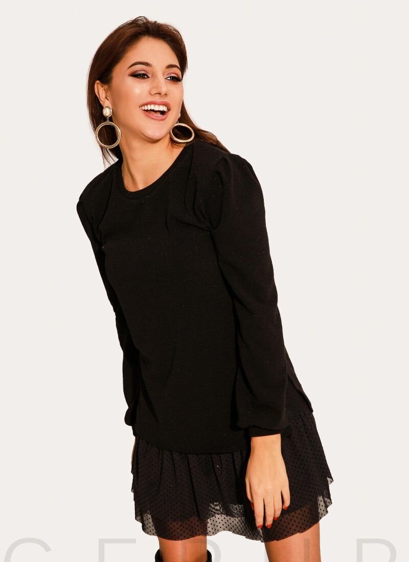 A suit with an airy skirt