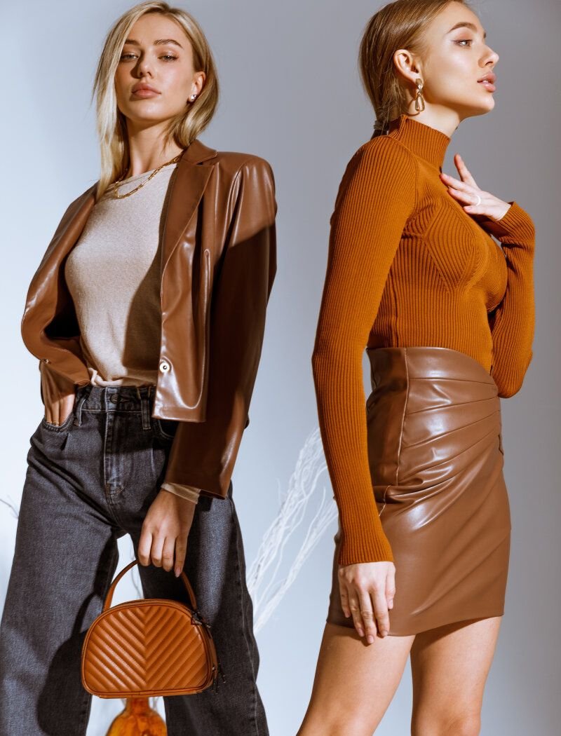 Trendy leather jacket