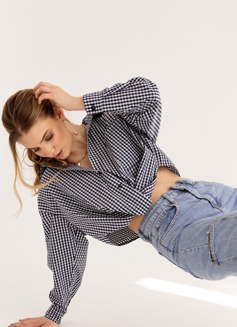 Plaid shirt with an original cut