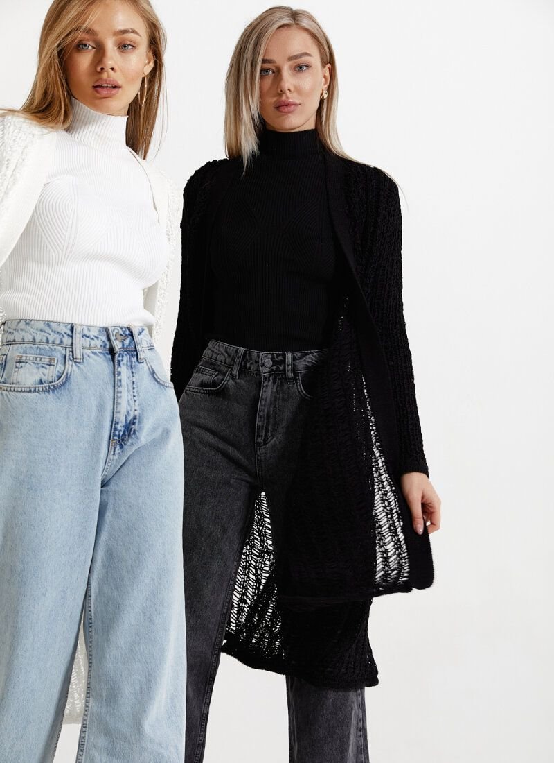 Openwork knit cardigan