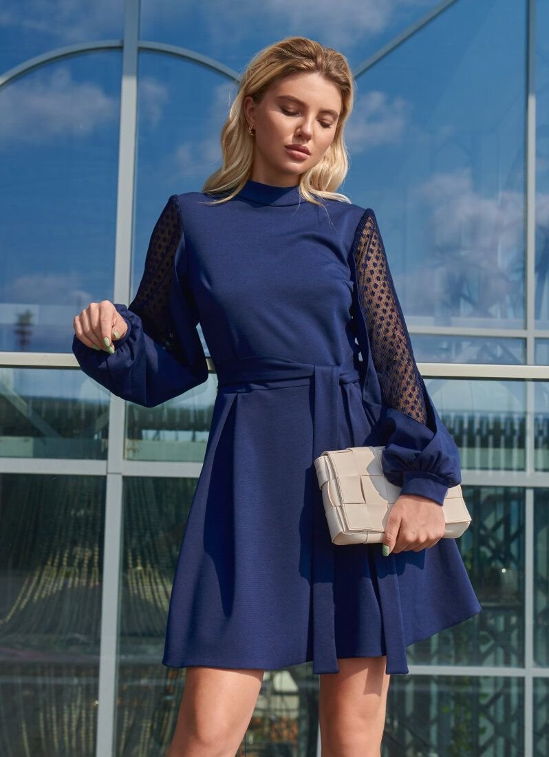 Dark blue fitted dress