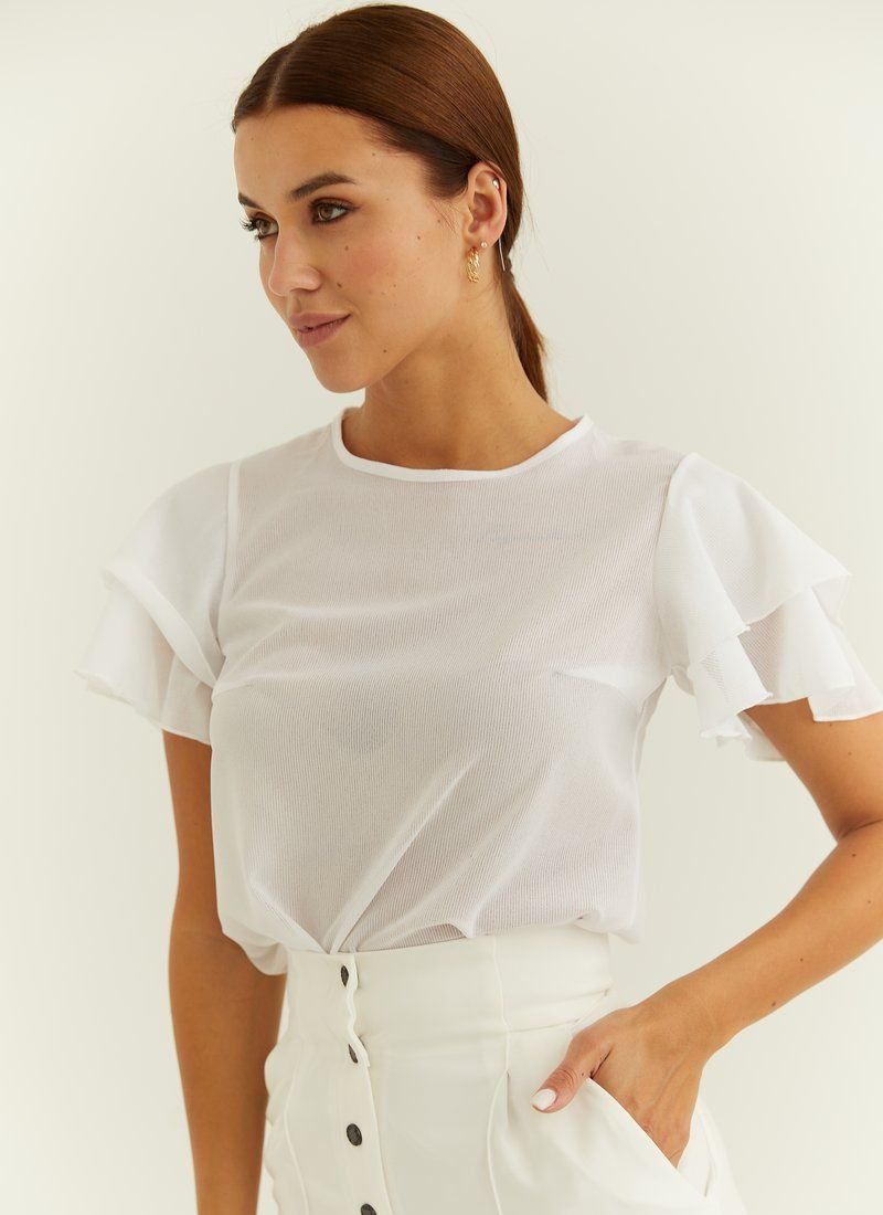 White Chiffon Blouse