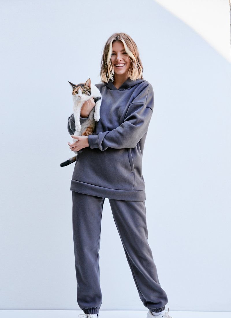 Grey suit with sweatshirt