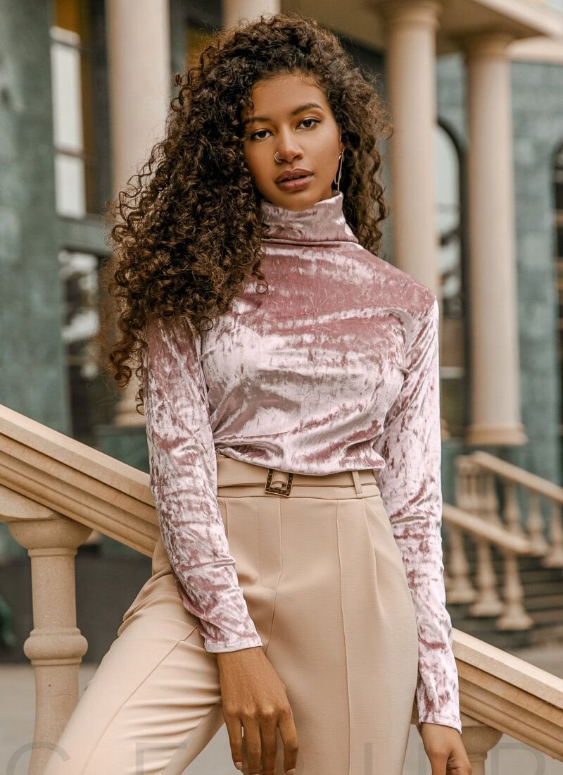 Pink Velour turtleneck