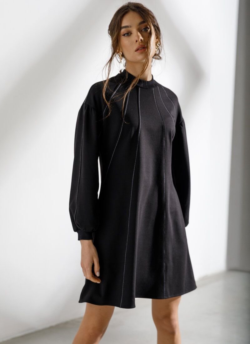 Black dress with a loose fit