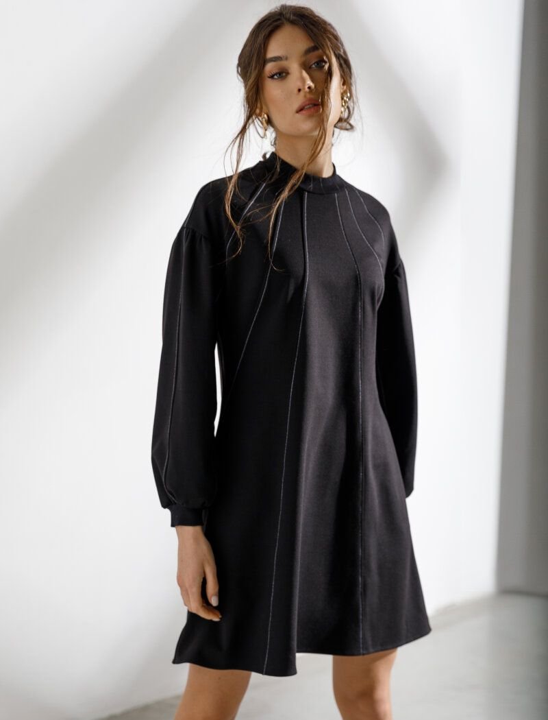 Black dress with a loose fit