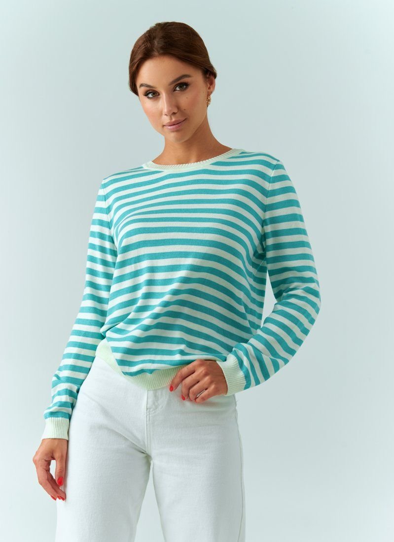 Turquoise striped jumper