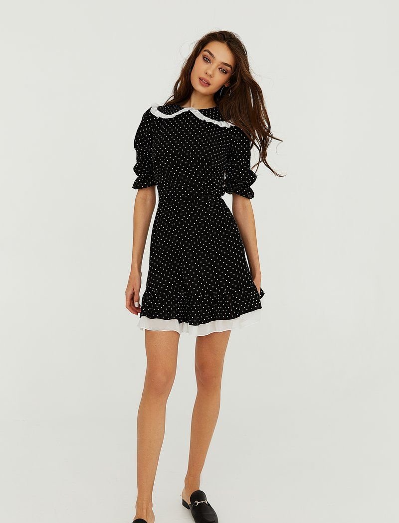 Black dress with a collar