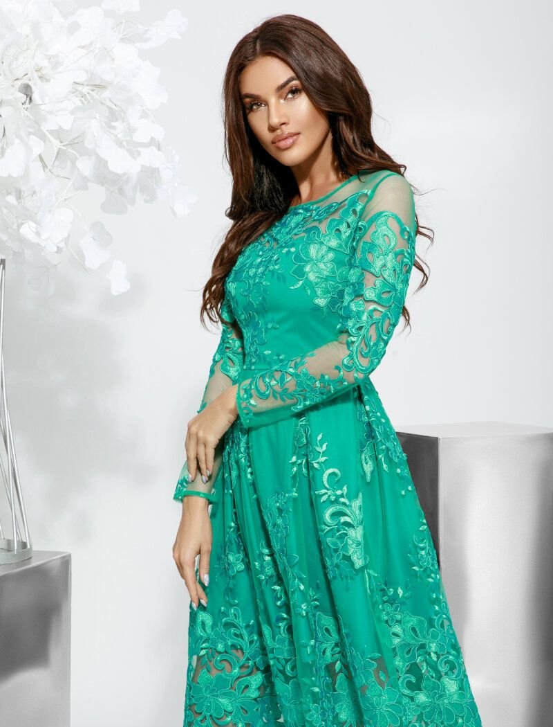 Dress with an openwork pattern