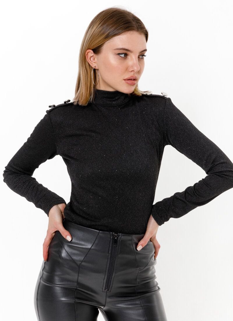 Black jersey turtleneck
