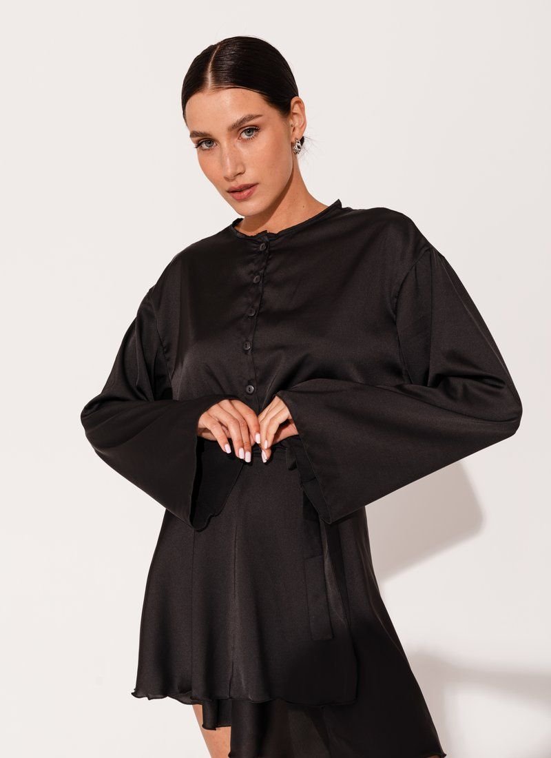 Black Satin Fabric suit