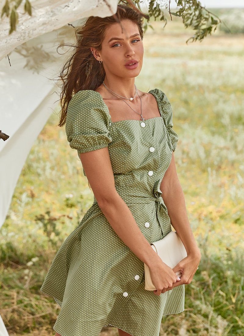 Delicate pea print dress