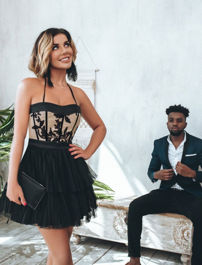 Dress made of pleated tulle