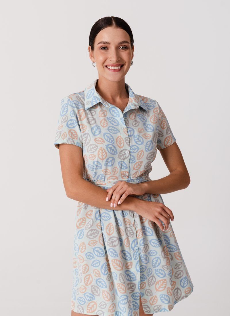 Blue Floral Print Dress