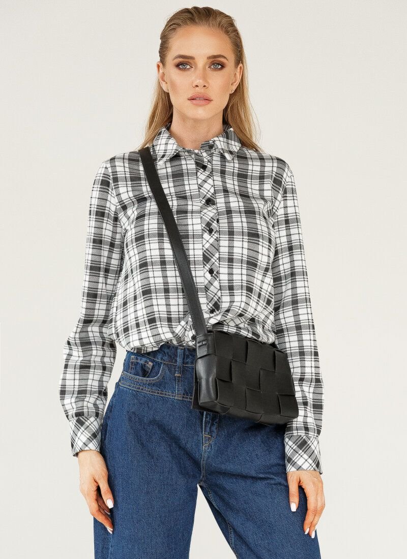 Oversize-Checkered print shirt