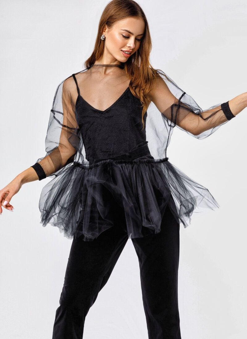 Semi-transparent evening blouse