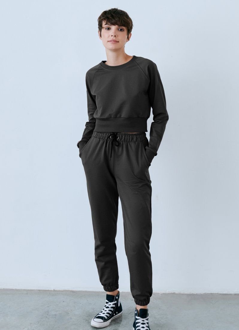 Black suit with sweatshirt