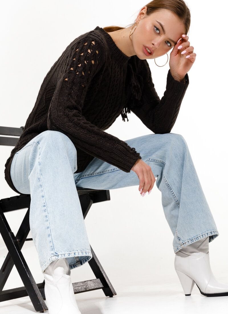 Black jumper with fringe