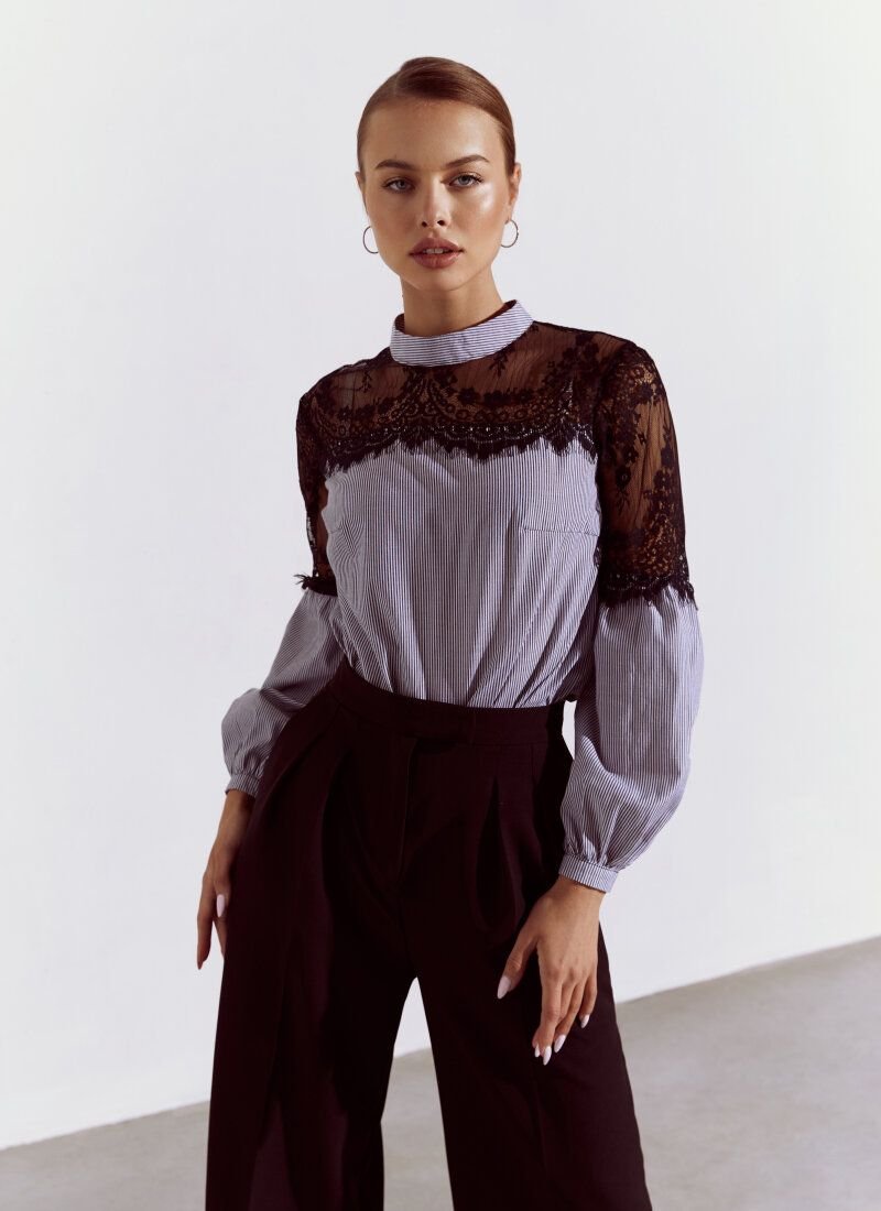 Blouse with openwork decor