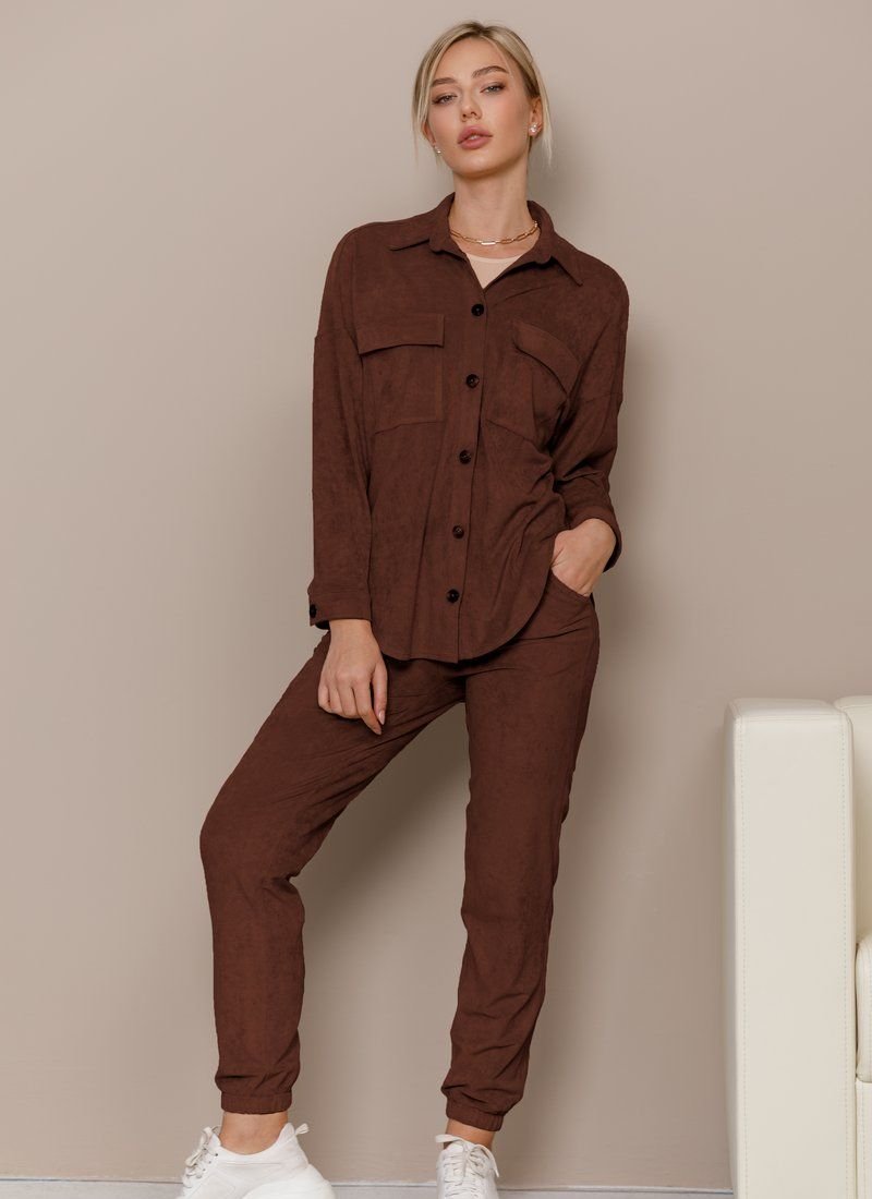 Suede suit with shirt