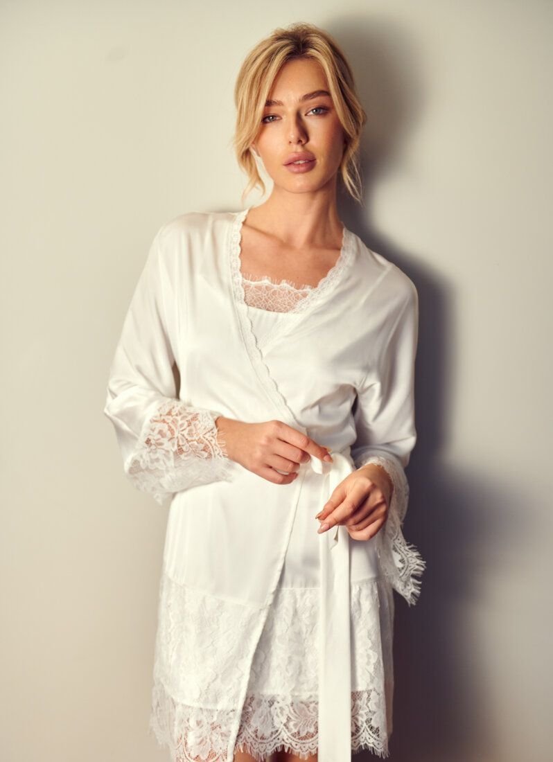 White silk robe