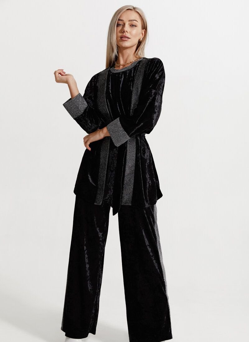 Velvet black three-piece suit