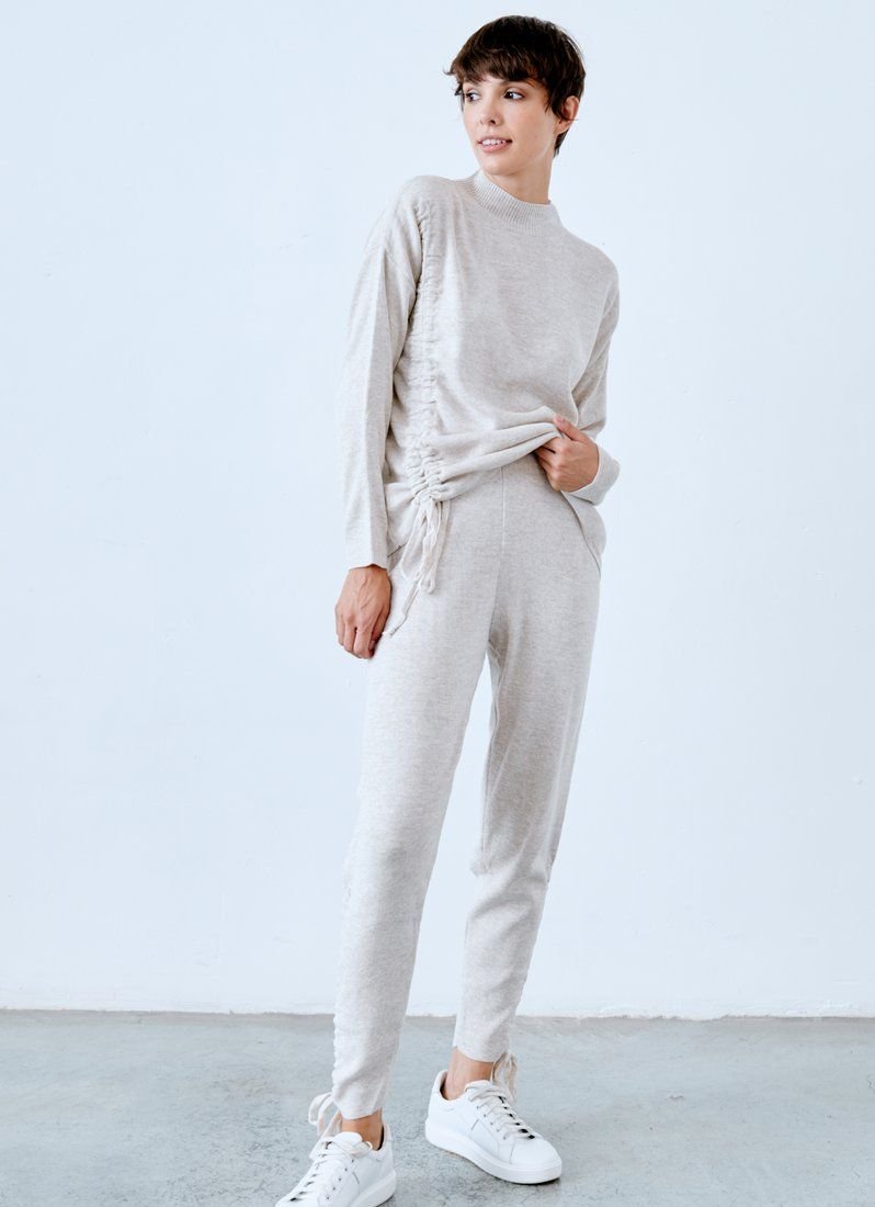 Beige suit with ties