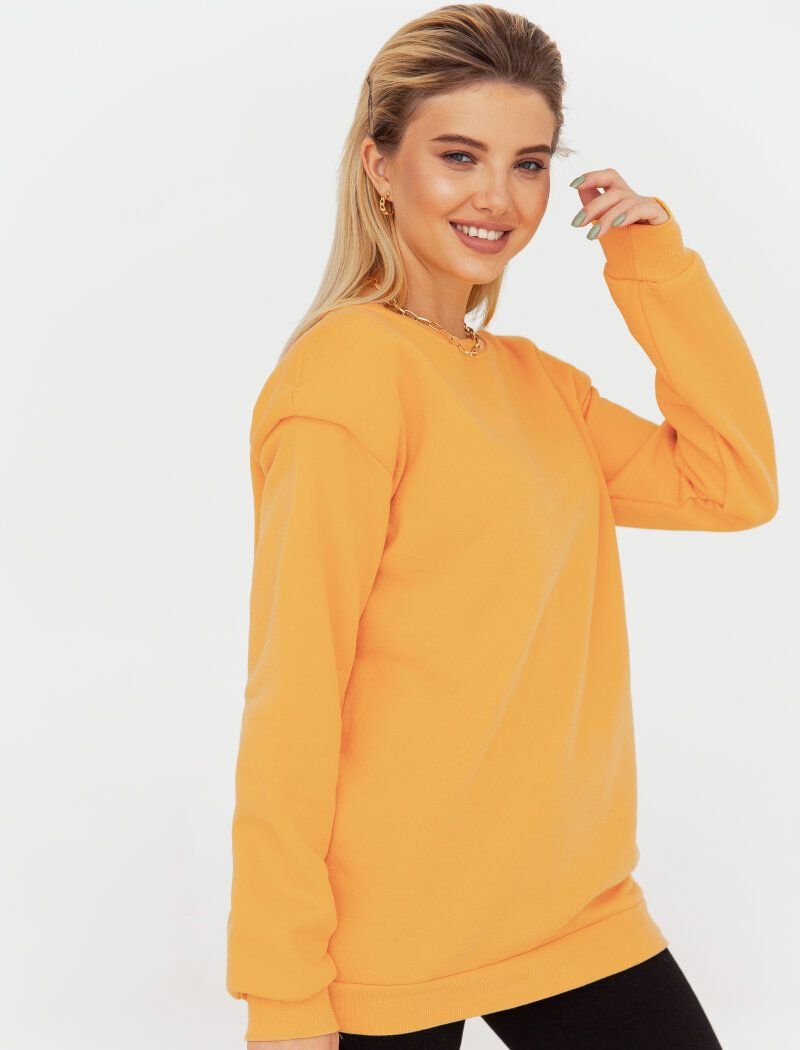 Sweatshirt with accent shoulders in juicy color
