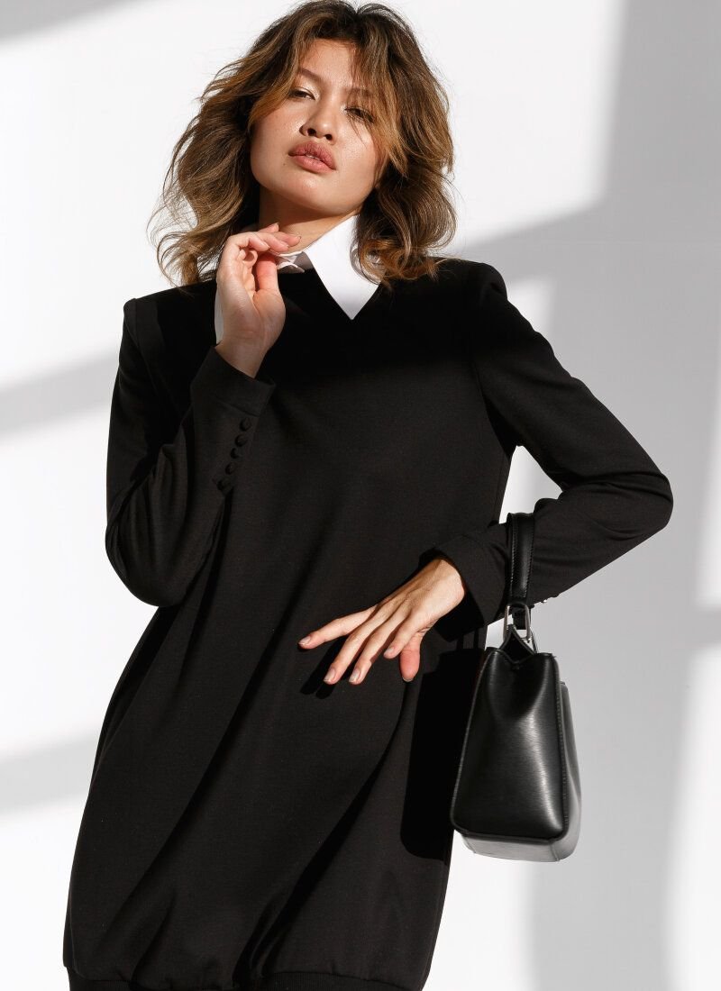 Black dress with contrasting collar