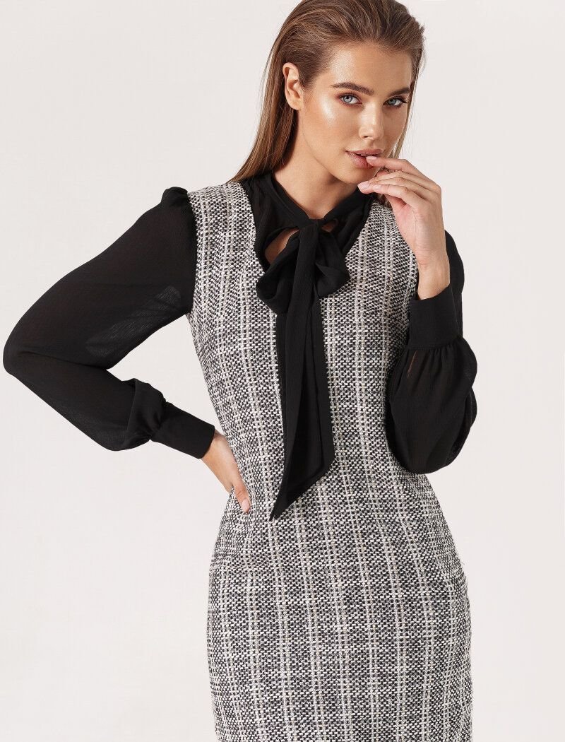 Combined mini dress from boucle