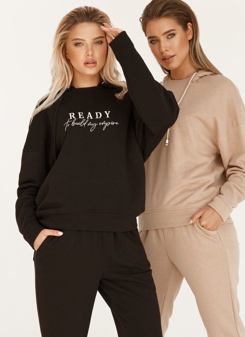 Black tracksuit with embroidery