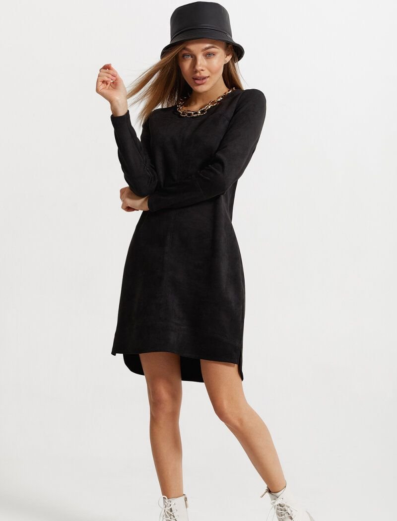 Black suede dress