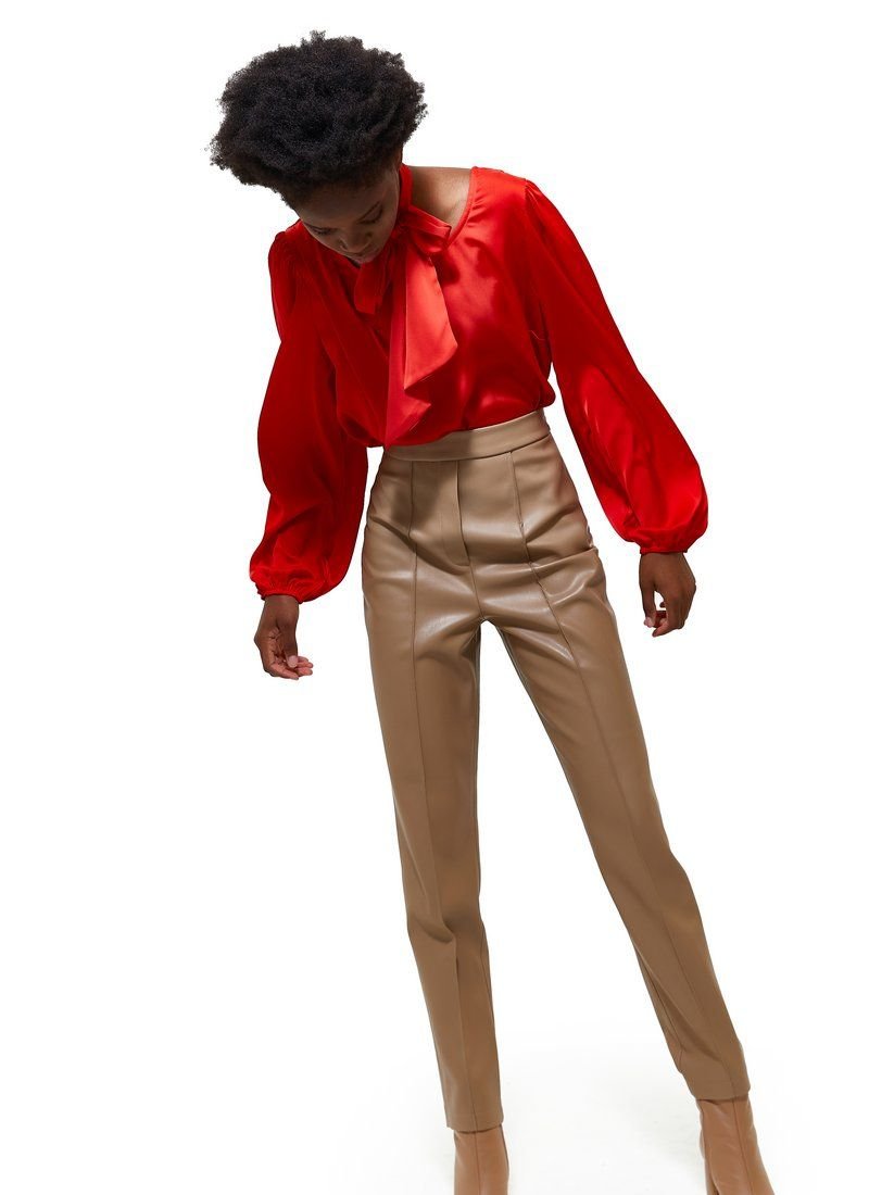 Silk blouse with belt