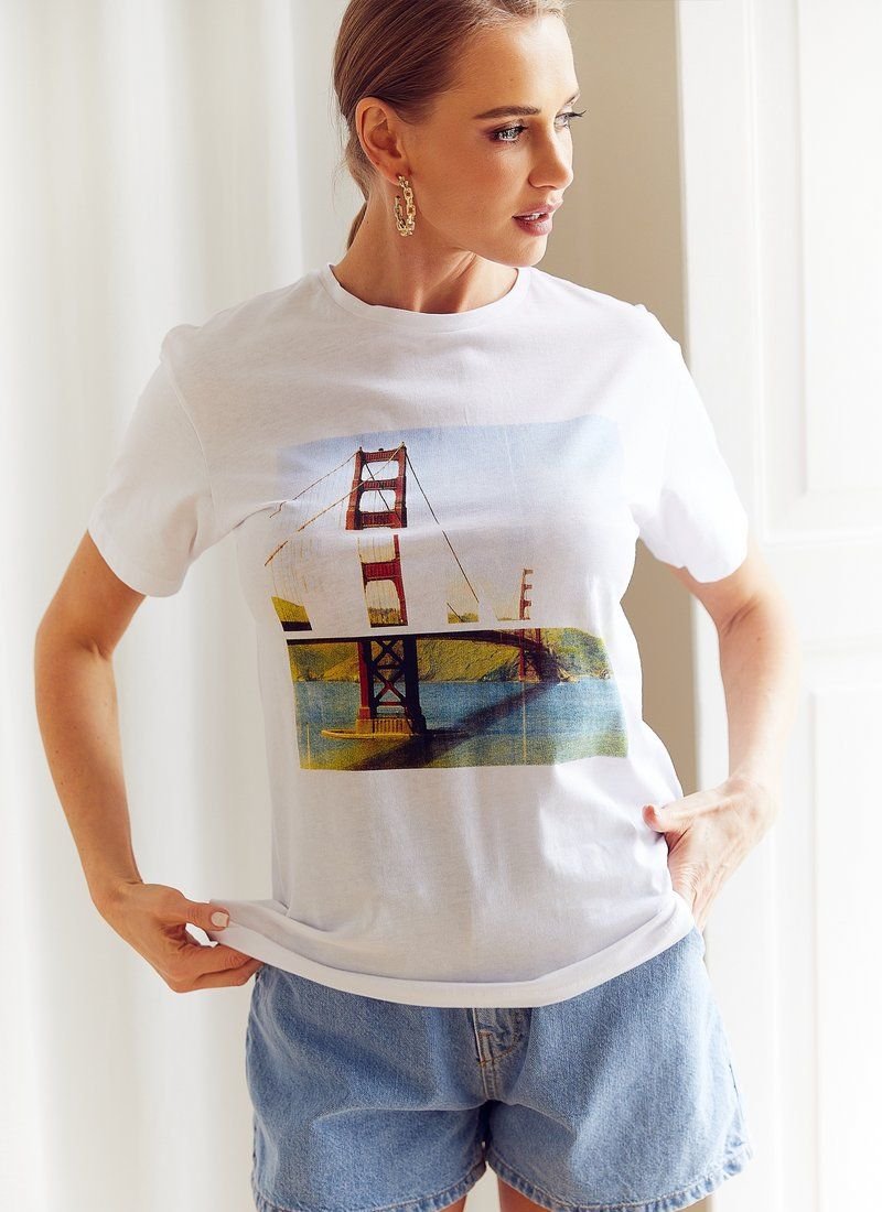 White Printed T-shirt