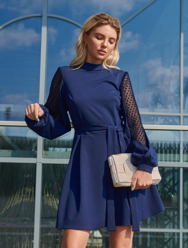 Dark blue fitted dress