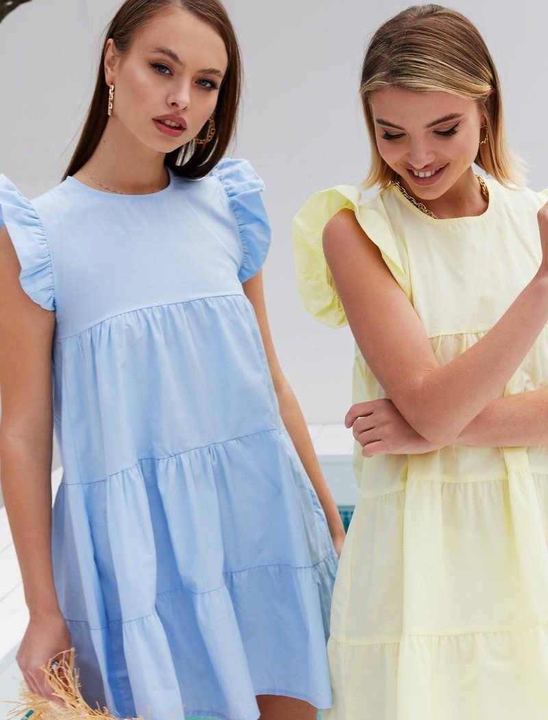 Blue dress with a loose fit