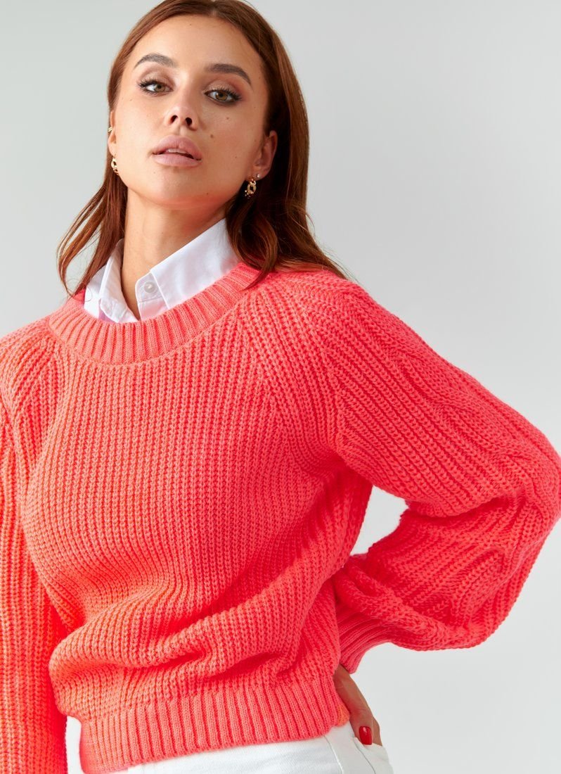 Bright coral sweater