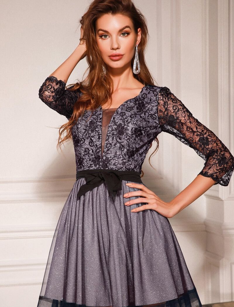 Dress with silver dusting