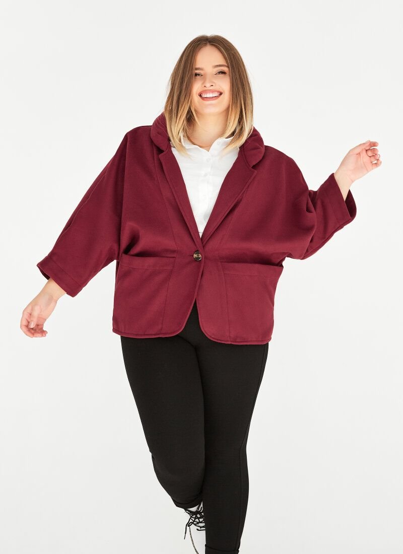 Relaxed burgundy coat