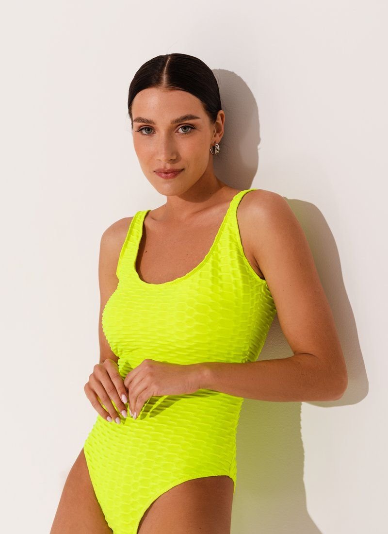 Light green pressed fabric swimsuit