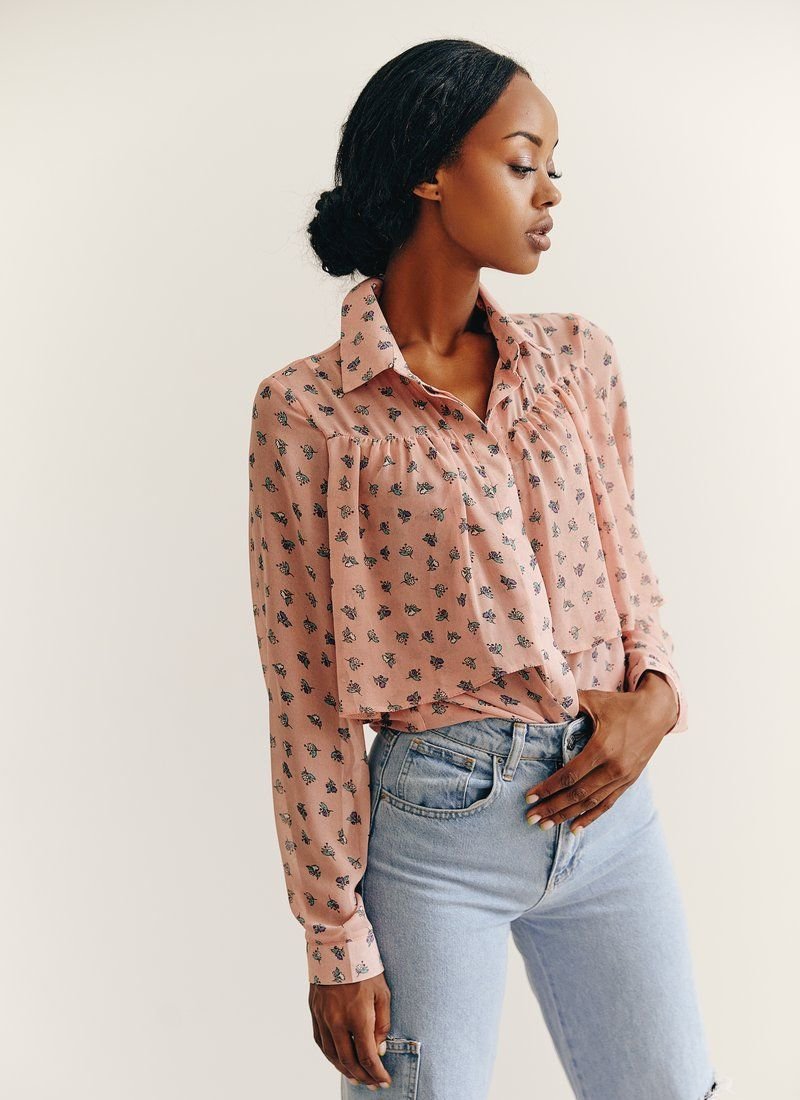 Pink chiffon blouse
