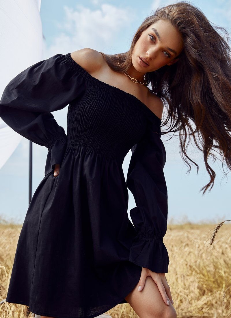 Short off-the-shoulder dress